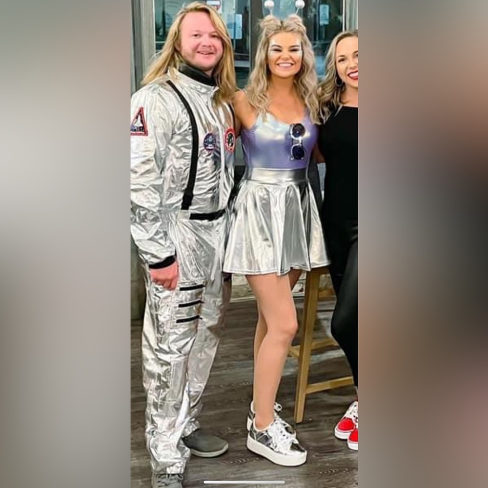 Cute fun alien costume skirt leotard glasses and antennas medium